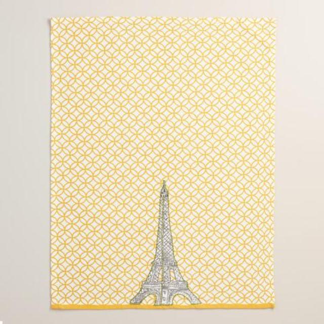 Embroidered Eiffel Tower Kitchen Towel