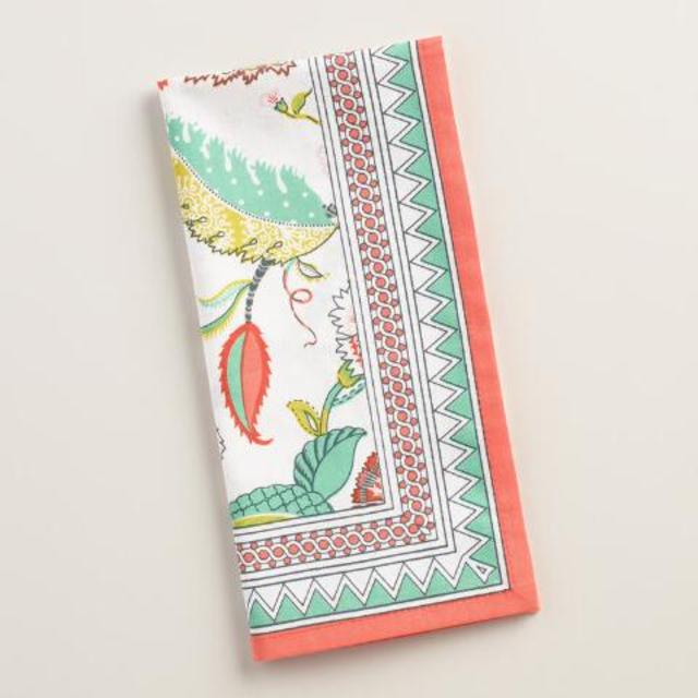 Red Floral Somrasa Napkins Set of 4