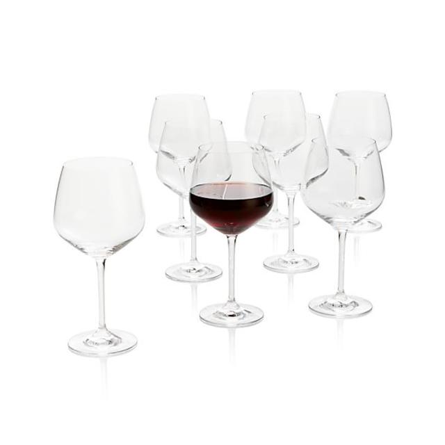 Set of 8 Nattie Big Red Wine Glasses