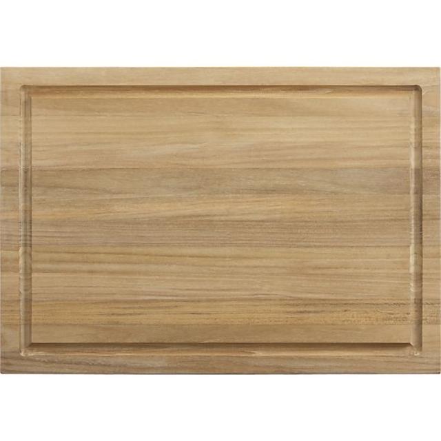 FSC Teak Large Rectangular Cutting Board with Well