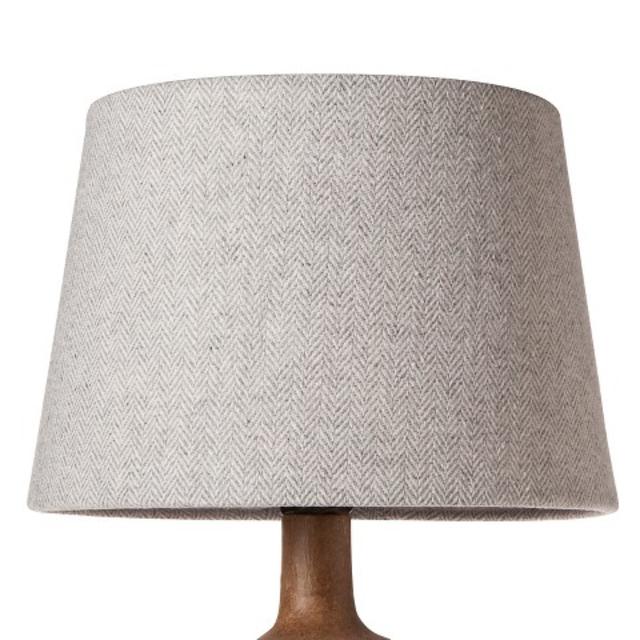Threshold Small Gray Herringbone Lamp Shade