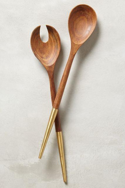 Brass-Tipped Serving Set