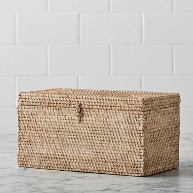 Tava Handwoven Rattan Bathroom Lidded Box