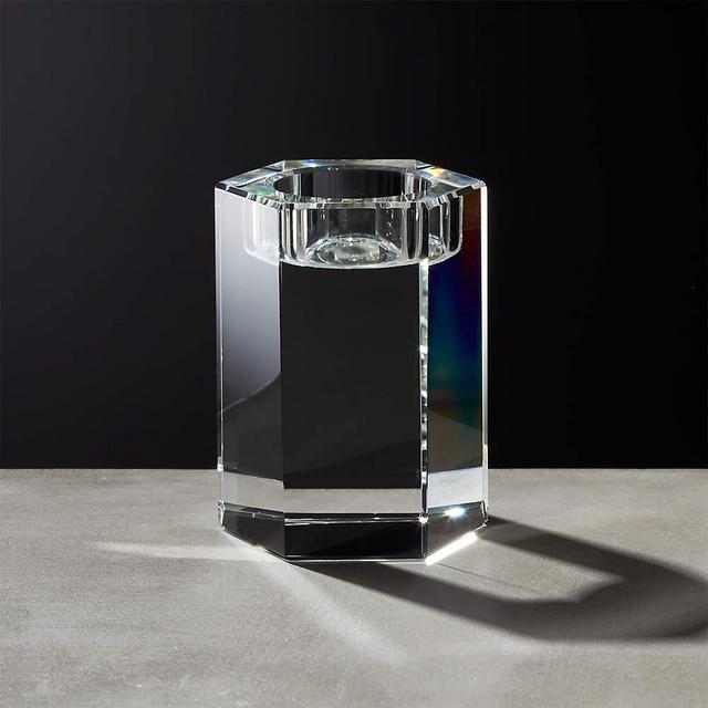Small Hex Crystal Tea Light Candle Holders