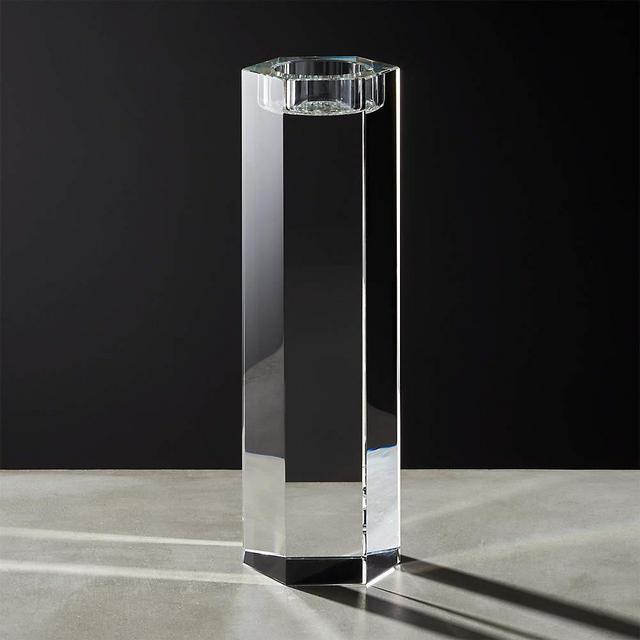 Large Hex Crystal Tea Light Candle Holders