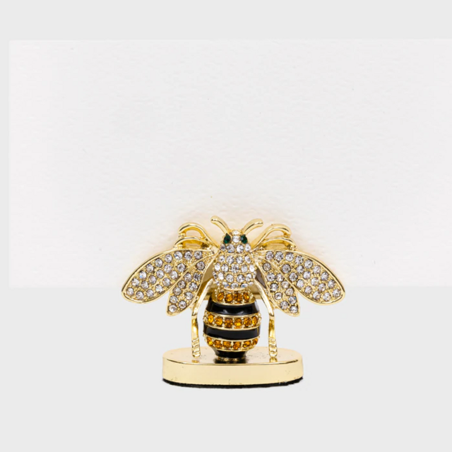 Stripey bee placecard holders, set of two