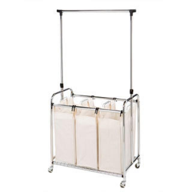 Seville 3-Bag Laundry Sorter with Hanging Bar