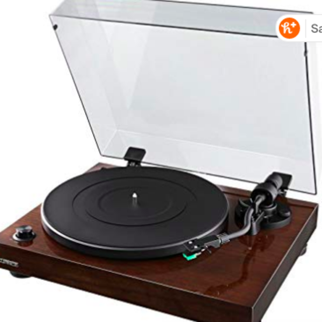 Fluance Elite High Fidelity Vinyl Turntable Record Player with Audio Technica AT95E Cartridge, Belt Drive, Built-in Preamp, Adjustable Counterweight, Solid Wood Plinth - Walnut (RT81)