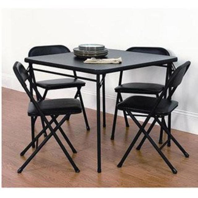 Cosco Comfort 5 Piece Card Table Set - Black