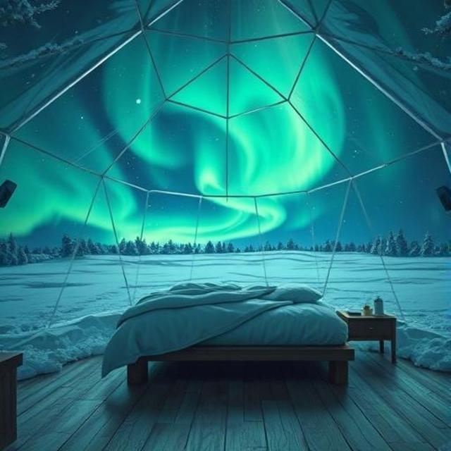 One night in an igloo under the Aurora Borealis