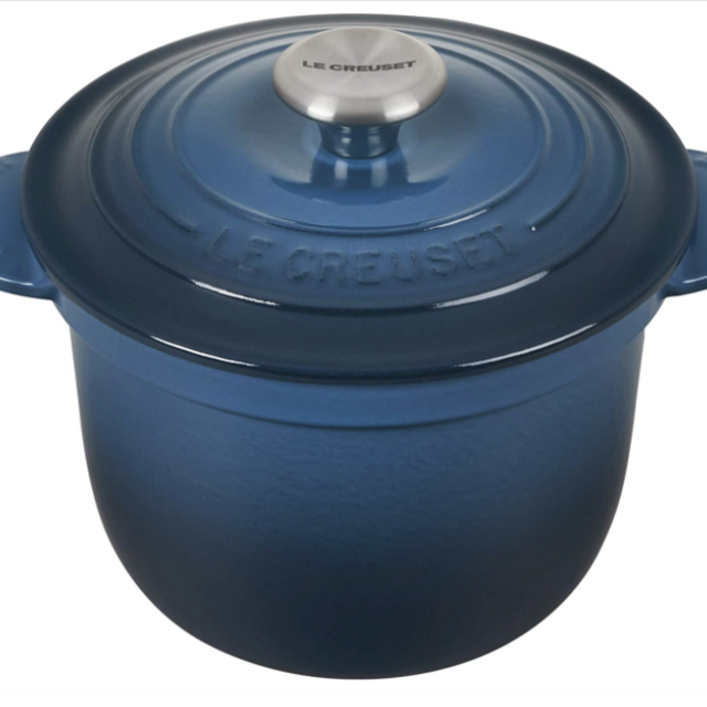 Le Creuset Enameled Cast Iron Rice Pot with SS Knob & Stoneware Insert, 2.25 qt., Caribbean