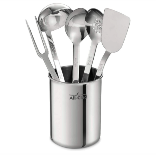 All-Clad Professional Stainless Steel Kitchen Tool Set, 6-Piece, Silver