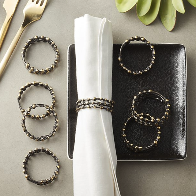 Solder Antique Bronze Napkin Rings Set of 8