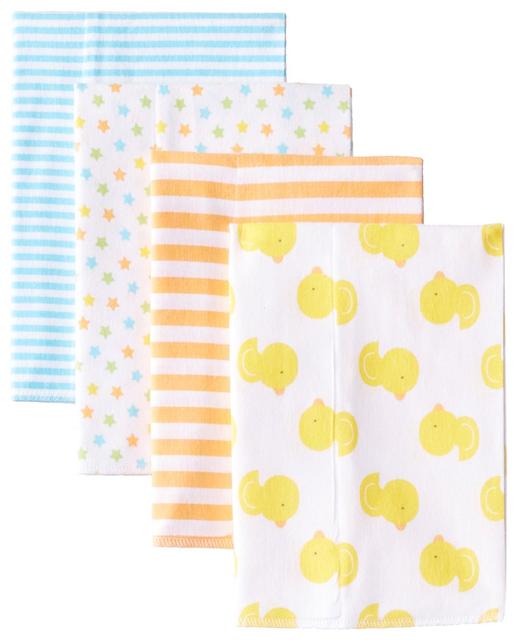 Gerber Unisex-Baby Newborn 4-Pack Flannel Burp Cloths