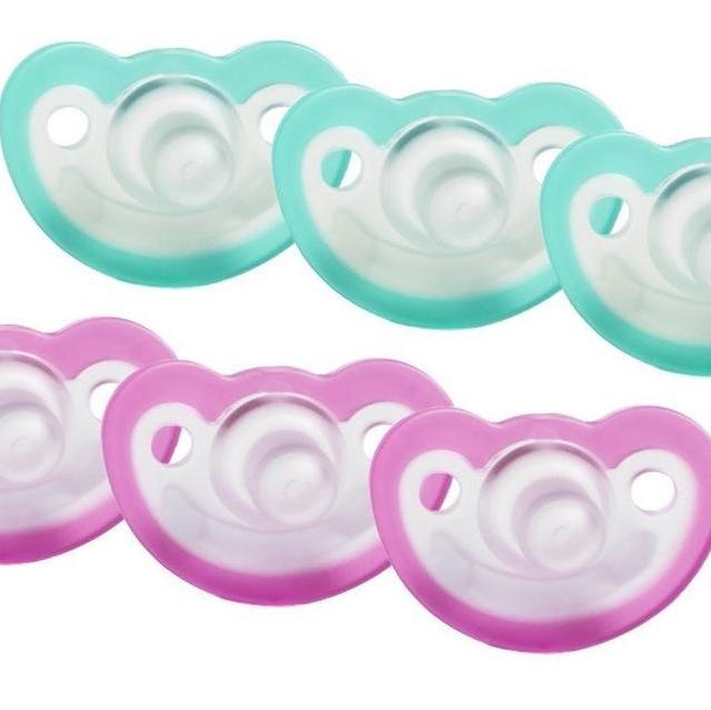 JollyPop 0-3 Months Pacifier 6 Pack Unscented - Teal/Pink