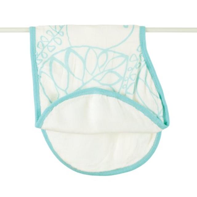 aden + anais silky soft burpy bib, azure leafy