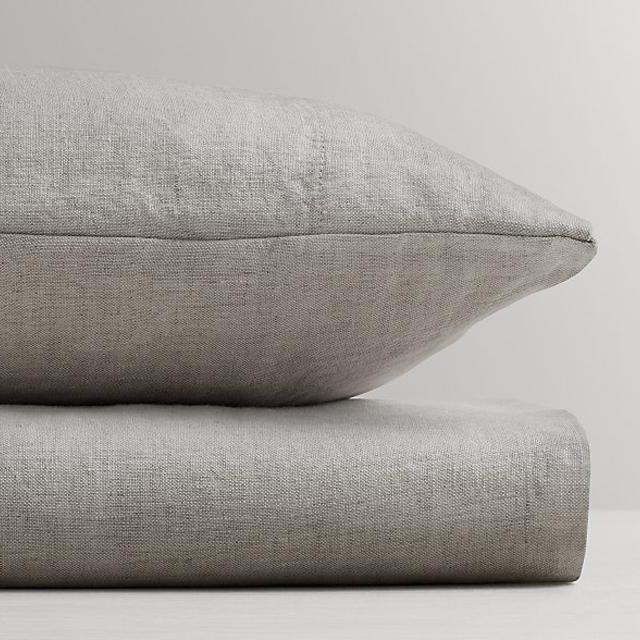 Washed Organic Linen Crib Fitted Sheet (GREY)