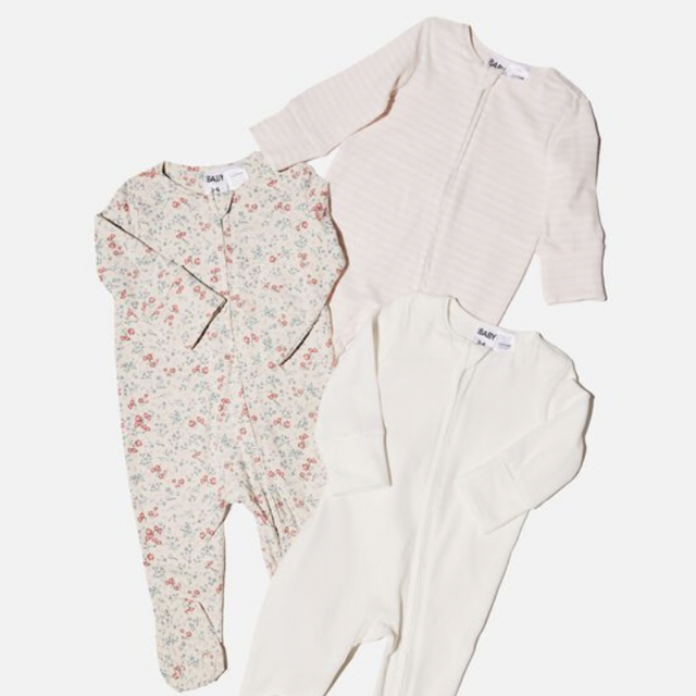 3 Pack Long Sleeve Zip Romper - USA (Newborn)