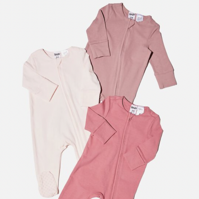 3 Pack Long Sleeve Zip Romper - Usa (0-3 Months)