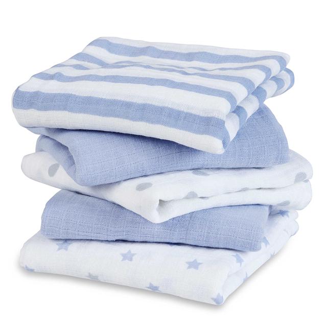 aden® by aden + anais® 5-Pack Muslin Dashing Squares in Blue