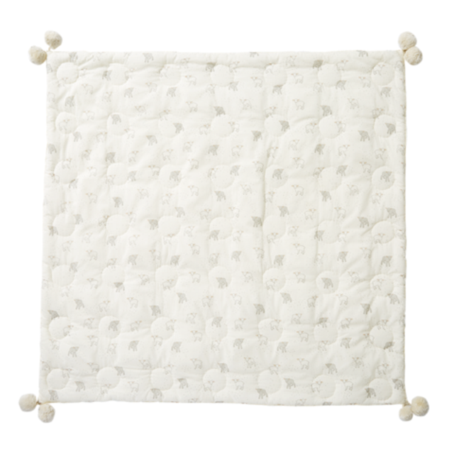 Little Lamb Quilted Pom Pom Blanket