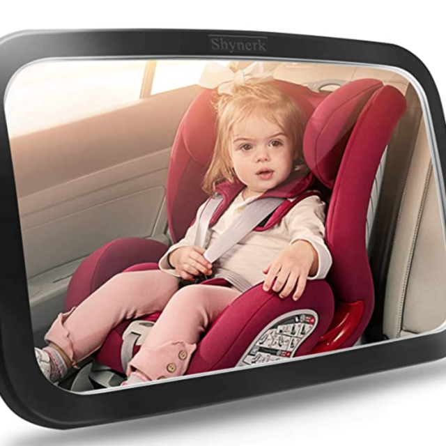 Shynerk Baby Car Mirror, Safety Car Seat Mirror for Rear Facing Infant with Wide Crystal Clear View, Shatterproof, Fully Assembled, Crash Tested and Certified