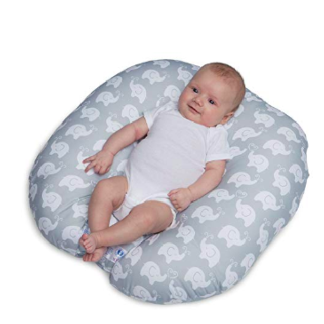 Boppy Original Newborn Lounger, Elephant Love Gray