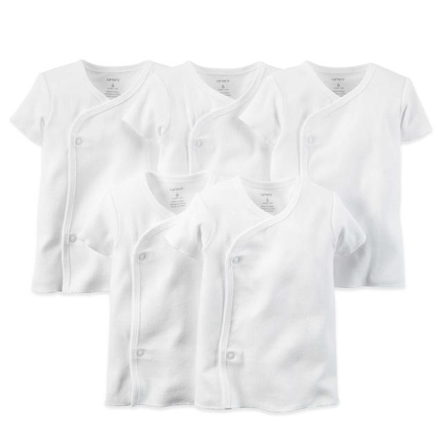 Carter's® 5-Pack White Side-Snap Undershirts