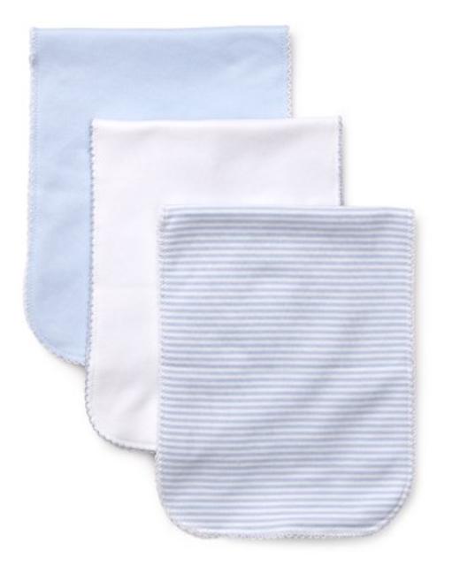 Kissy Kissy Infant Boys' Stripe & Solid Burp Cloths Set of 3