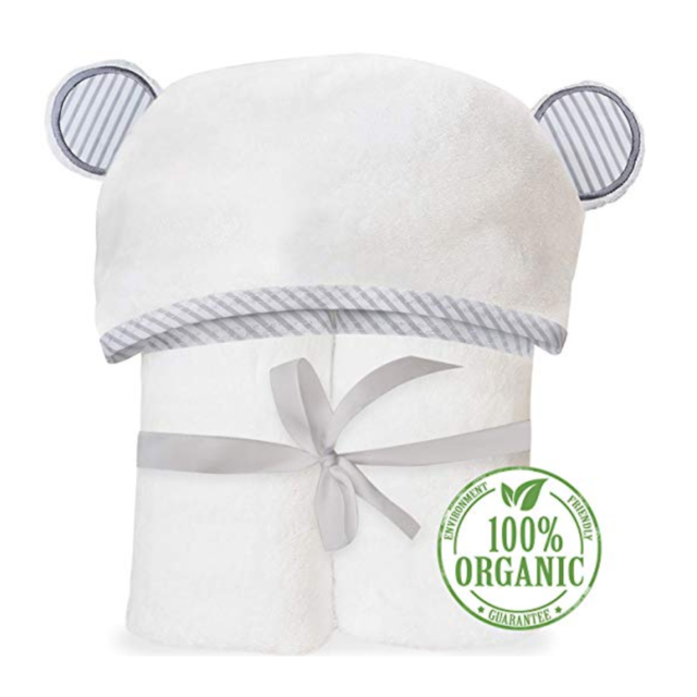 Organic Bamboo Hooded Baby Towel - Soft, Hooded Bath Towels with Ears for Babies, Toddlers - Hypoallergenic, Large Baby...
