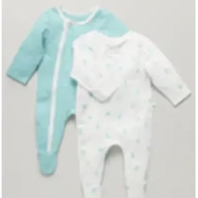 ICE JERSEY ZIP ONESIE 2-PACK: 0-3 months