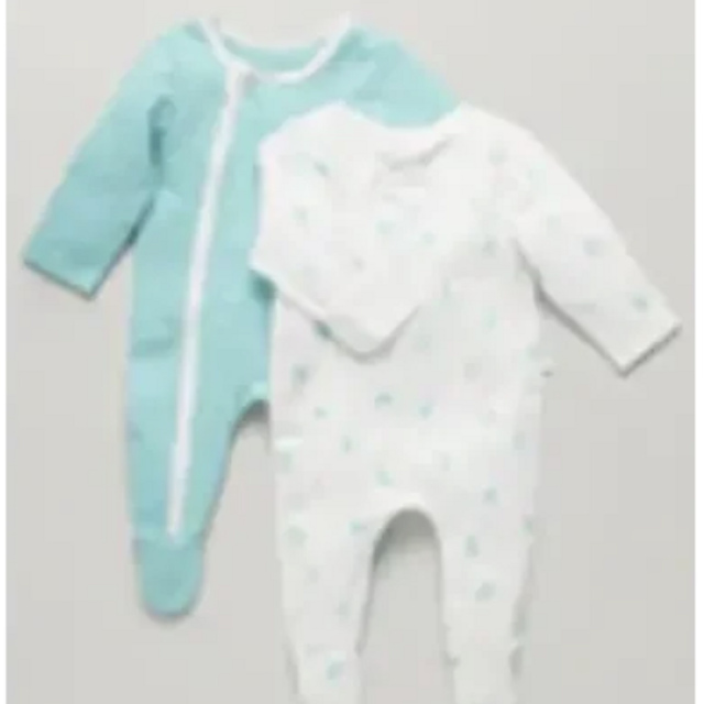 ICE JERSEY ZIP ONESIE 2-PACK: 3-6 months