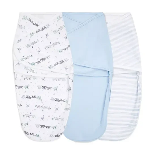 aden + anais essentials 3-Pack Rising Star Easy Wrap Swaddle Wraps in Blue