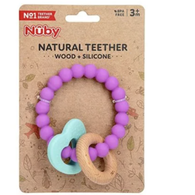 Nuby Natural Wood & Silicone Teether