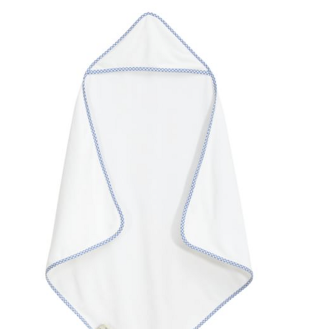 Pottery Barn Gingham Baby Hooded Towel and Washcloths