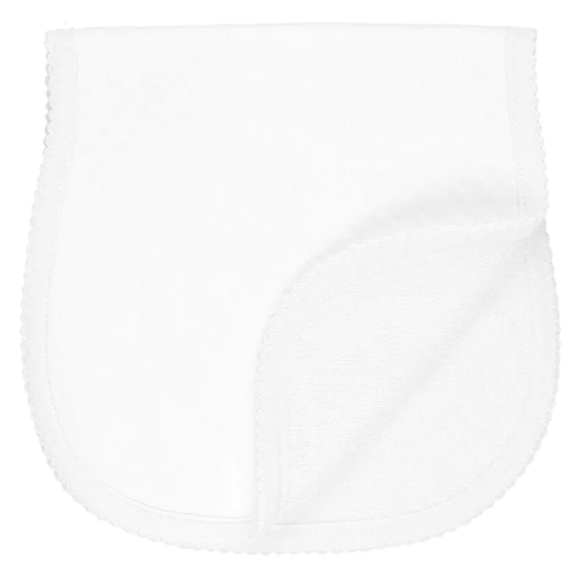 NILO BABY PIQUE BONE LARGE BURP PAD WHITE
