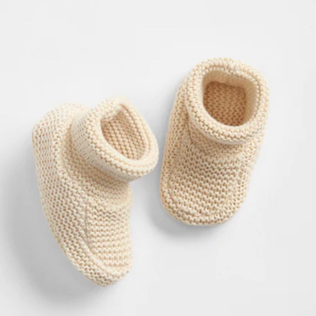 Baby Brannan Booties 0-3M in Vanilla