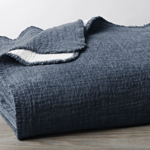 Cozy Cotton Organic Baby Blanket- Midnight Blue