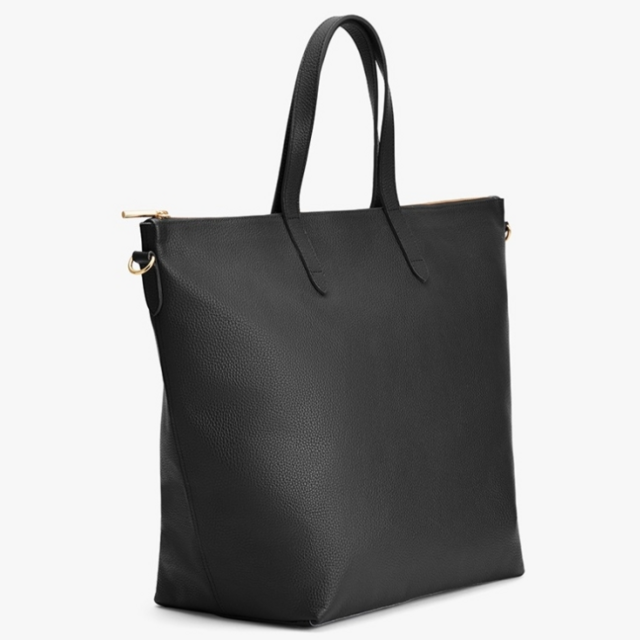 Oversized Carryall Tote- Diaper Bag- Pebbled Black