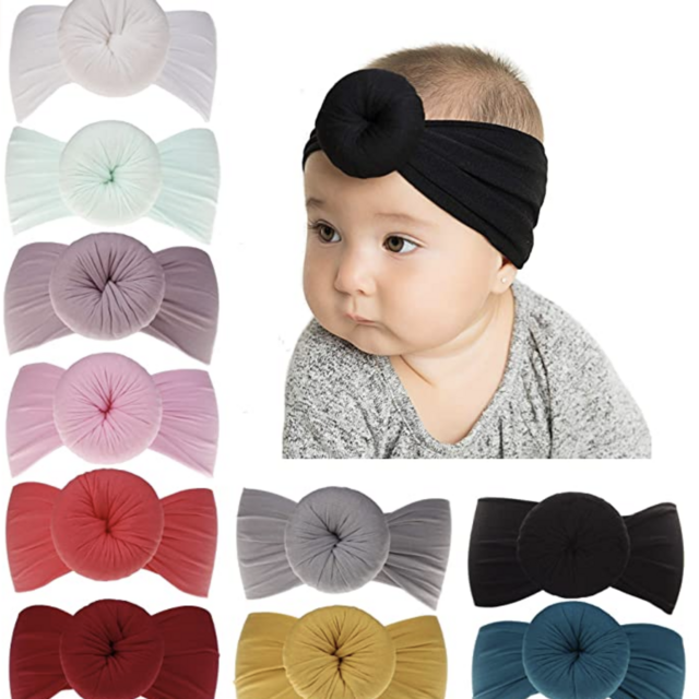 inSowni Super Stretchy Nylon Donut Ball Headbands for Baby Girls Toddlers Infant