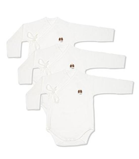 Niteo Unisex-Baby Organic Cotton Kimono Bodysuit with Mitten Cuffs 3-Pack