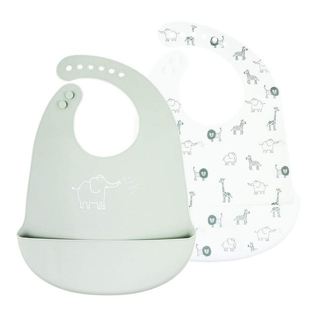 Silicone Baby Bibs - Set of 2