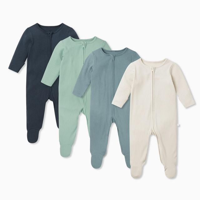 Two-Way Zip Baby Pajamas 4 Pack