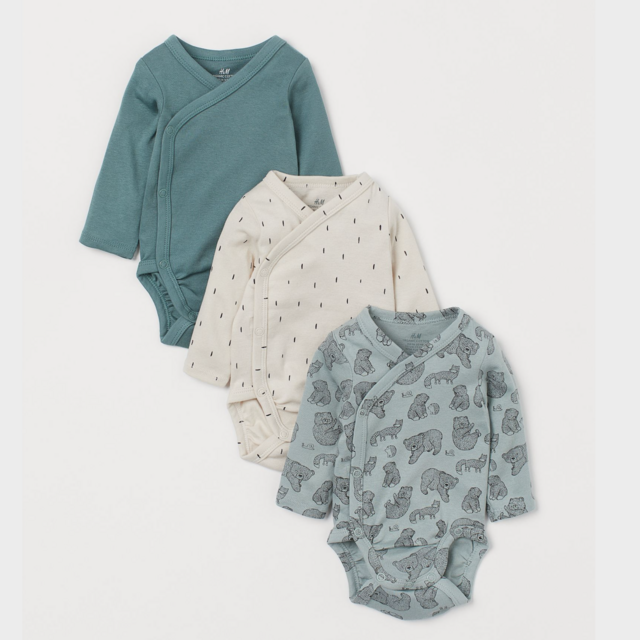 3-pack Long-sleeved Bodysuits