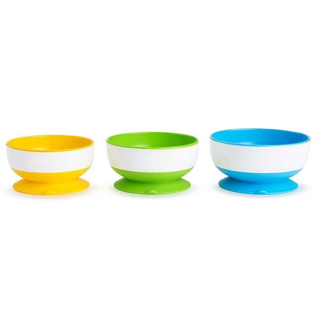 Munchkin 3-Pack Multicolored Stay Put Suction Bowls