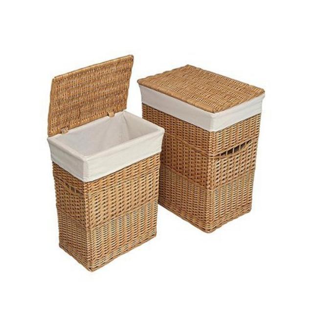 Set of 2 Hampers with Liners - Natural product details page