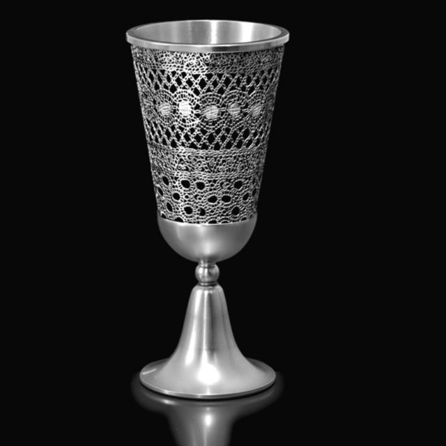 Judaica Ribbon Lace B Kiddish Cup