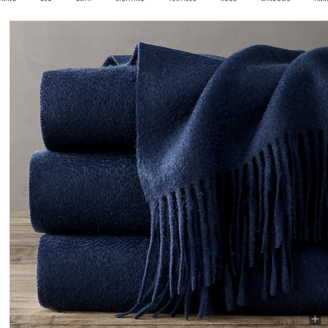 555-Gram Cashmere Throw (Navy)