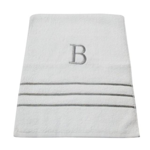 Monogram Hand Towel B - White/Skyline Gray - Fieldcrest™