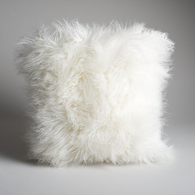 Tibetan Lambswool Pillow – Ivory, Large